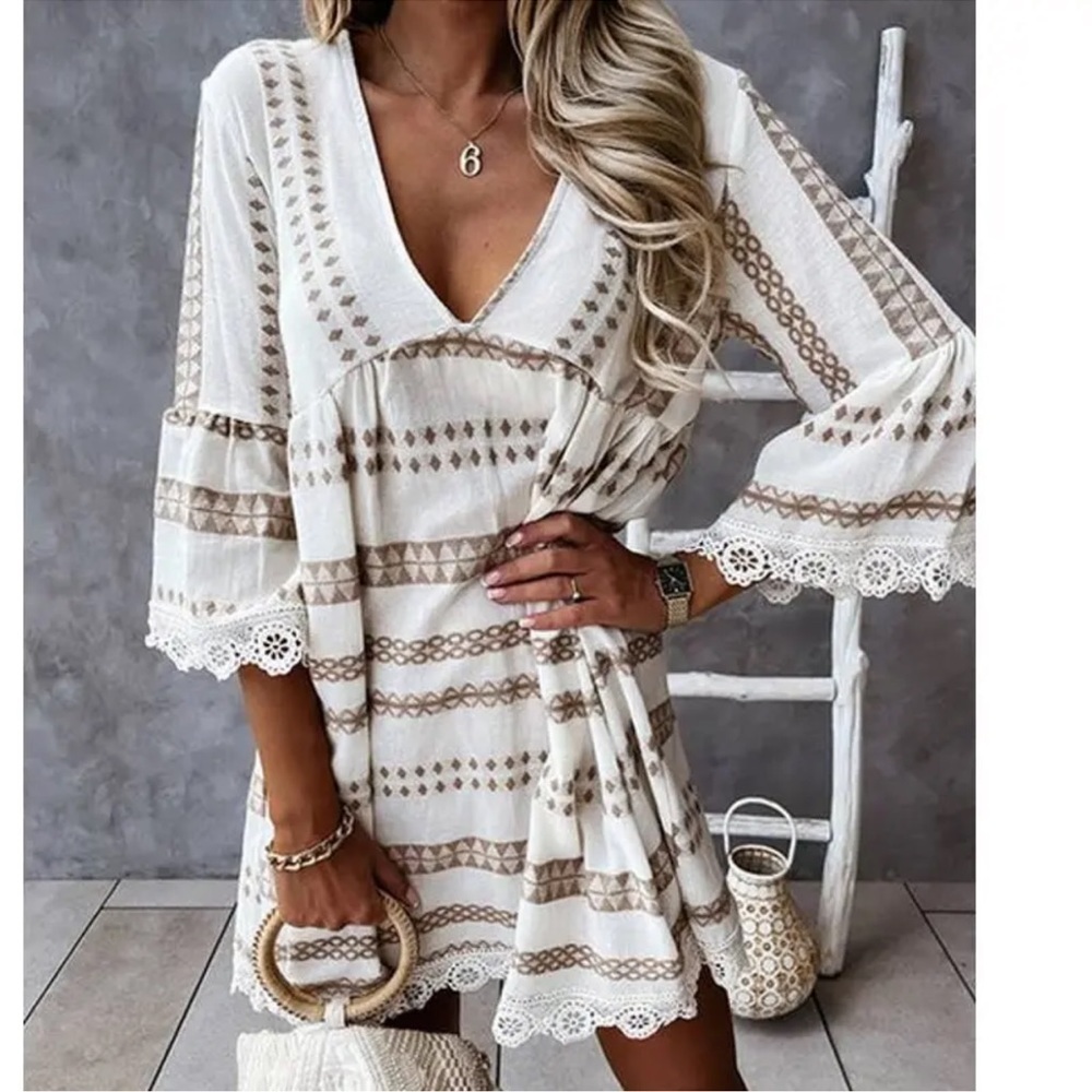 CCC Babydoll Dress sz L Resort Beach Wear NEW # A54